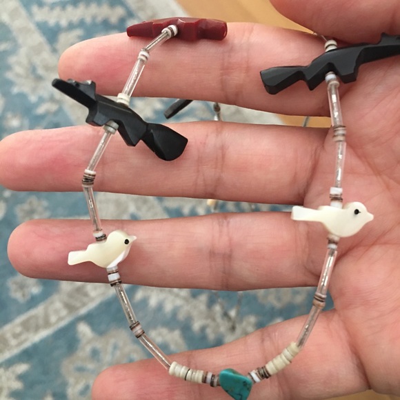 Native Heishi multi stone fetish necklace - Picture 5 of 5